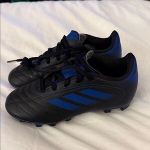 Adidas Kids Black and Blue Soccer Cleats Shoes